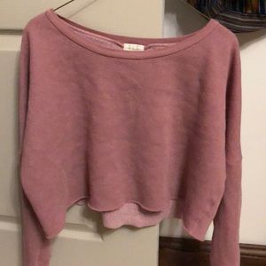 Cropped rose pink sweatshirt